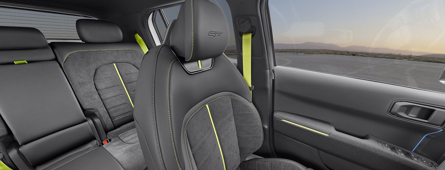 Gray SynTex & Suede Seat Trim w/ Neon Green Accents