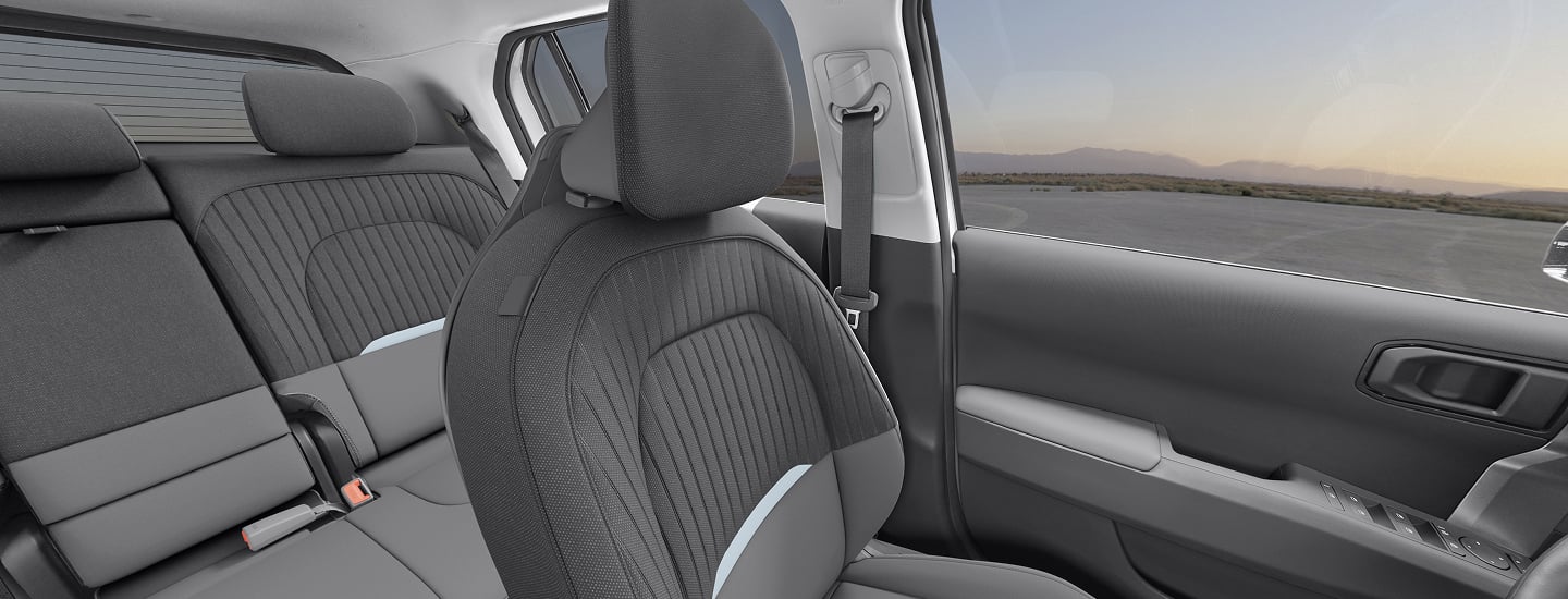 Gray Cloth Seat Trim w/ Pale Blue Accents