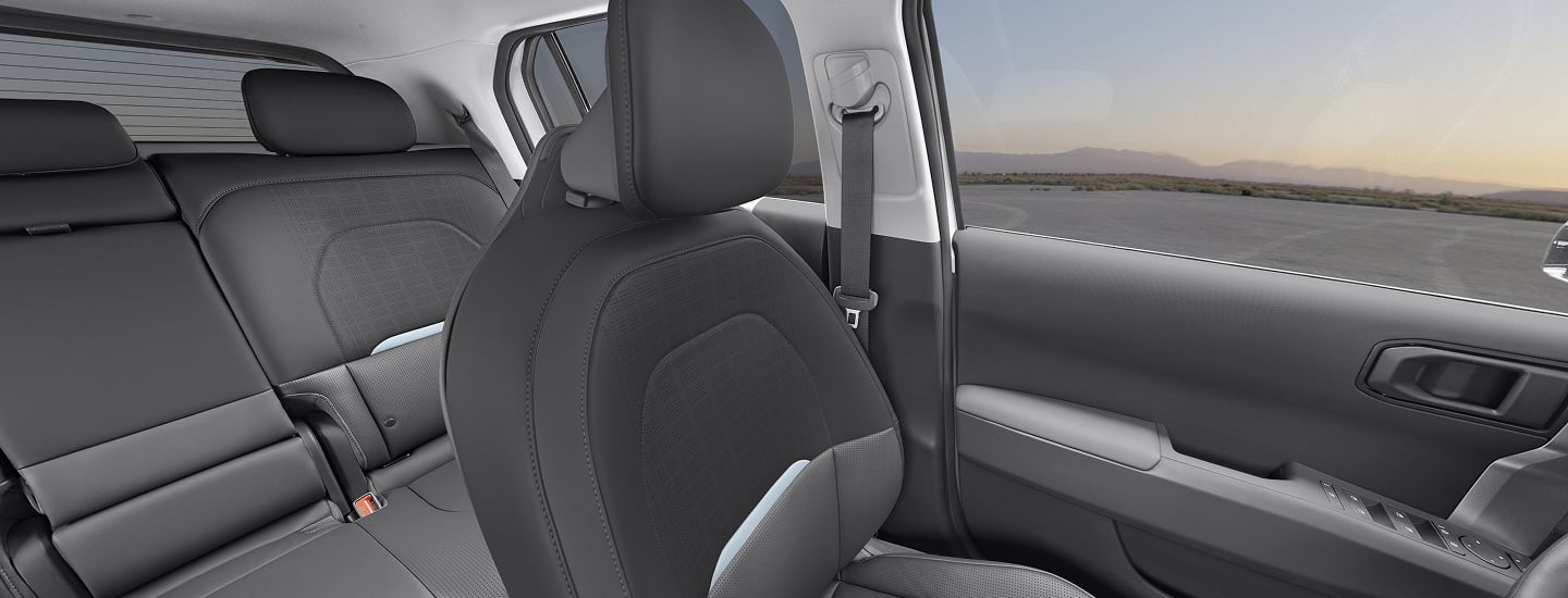 Gray SynTex Seat Trim w/ Pale Blue Accents