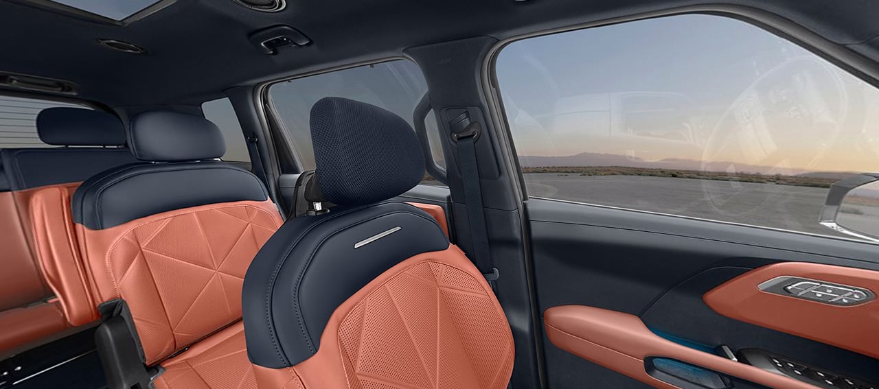 Deep Navy & Tuscan Umber SynTex Seat Trim
